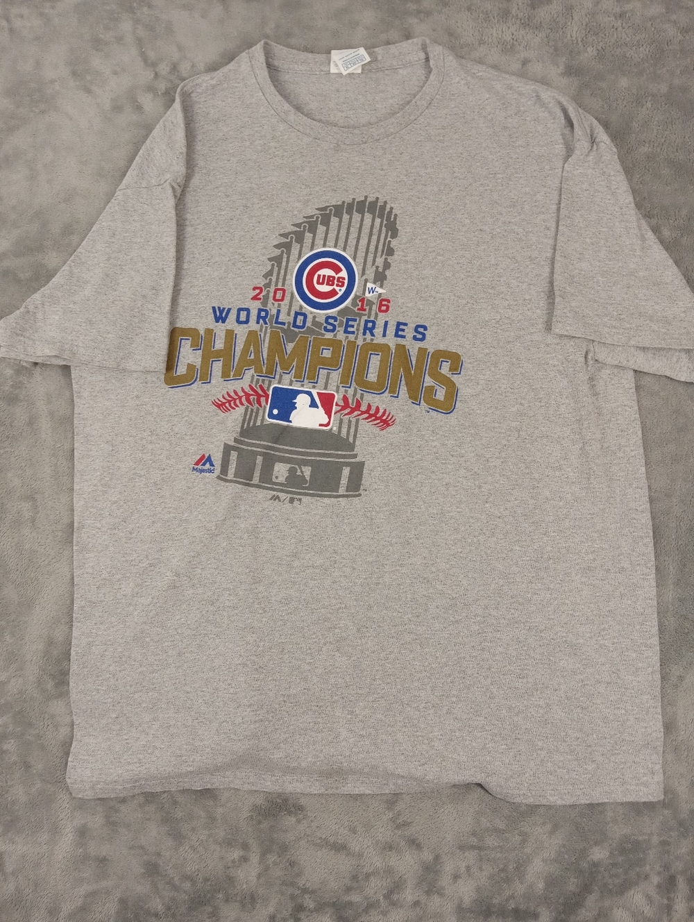 Delta Chicago Cubs 2016 World Series Champions Crewneck T-Shirt - Gray